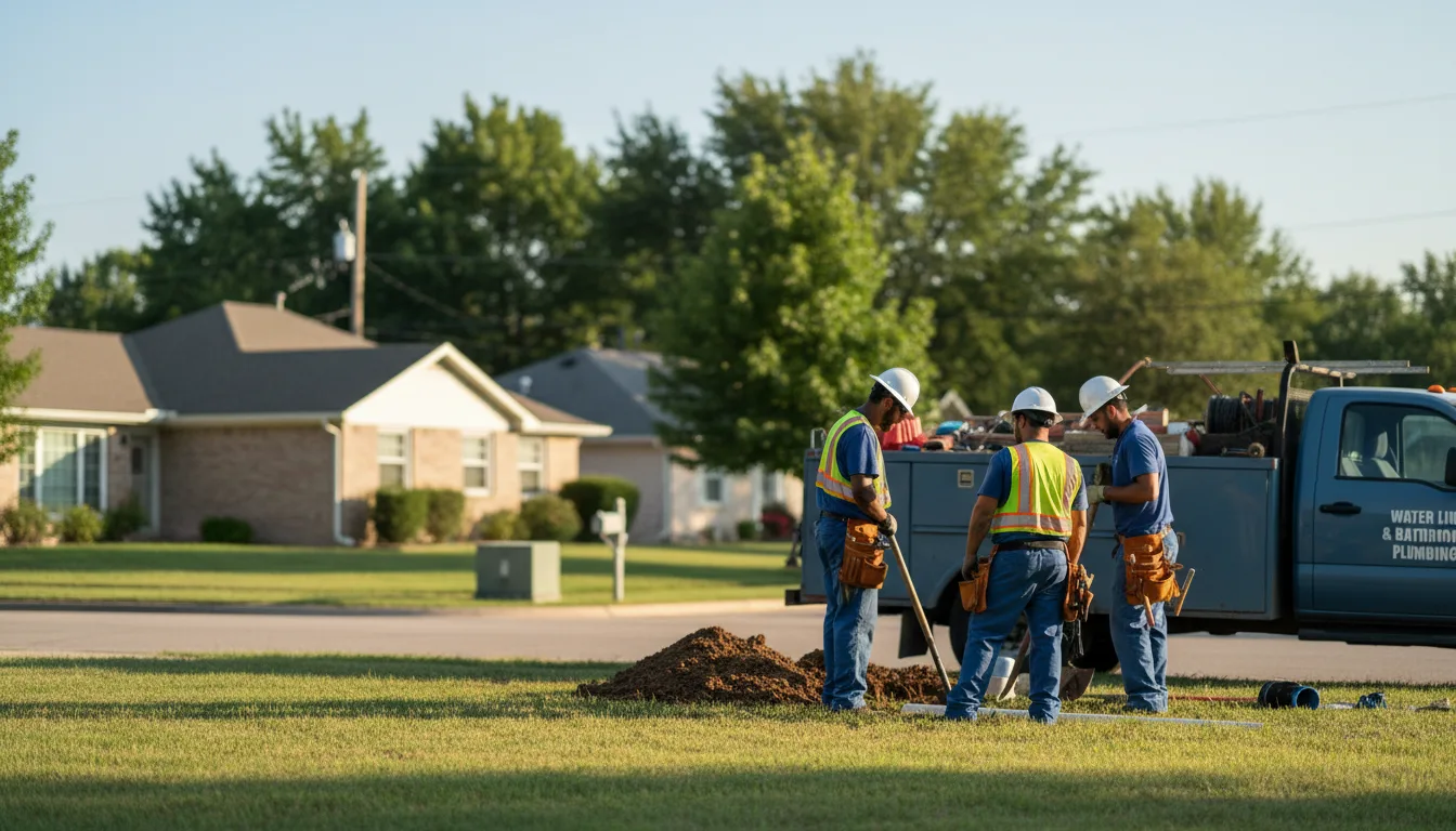 Residential water line and bathroom plumbing service in Dickens, IA